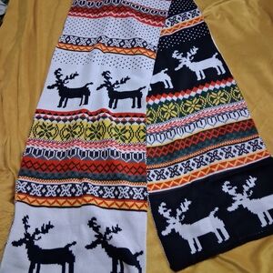 Festive Reindeer Patterned Scarf